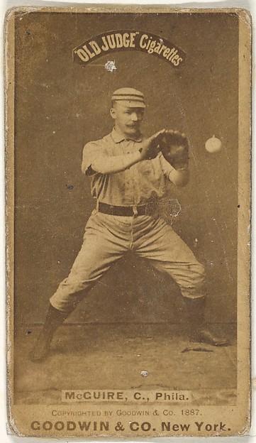 James Thomas "Deacon" McGuire, Catcher, Philadelphia, from the Old Judge series (N172) for Old Judge Cigarettes