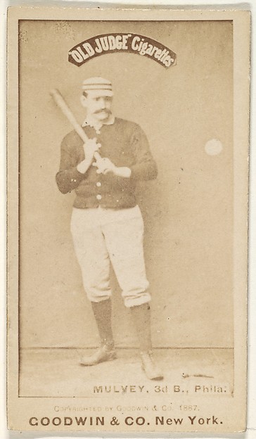 Joseph H. "Joe" Mulvey, 3rd Base, Philadelphia, from the Old Judge series (N172) for Old Judge Cigarettes by Goodwin & Company, The Metropolitan Museum of Art