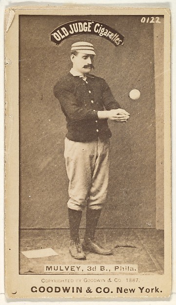 Joseph H. "Joe" Mulvey, 3rd Base, Philadelphia, from the Old Judge series (N172) for Old Judge Cigarettes by Goodwin & Company, The Metropolitan Museum of Art
