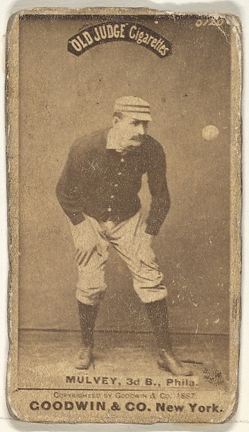 Joseph H. "Joe" Mulvey, 3rd Base, Philadelphia, from the Old Judge series (N172) for Old Judge Cigarettes by Goodwin & Company, The Metropolitan Museum of Art