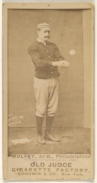 Joseph H. "Joe" Mulvey, 3rd Base, Philadelphia, from the Old Judge series (N172) for Old Judge Cigarettes by Goodwin & Company, The Metropolitan Museum of Art
