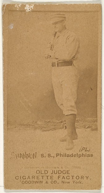 Daniel Webster "Dan" Shannon, Shortstop, Philadelphia, from the Old Judge series (N172) for Old Judge Cigarettes by Goodwin & Company, The Metropolitan Museum of Art