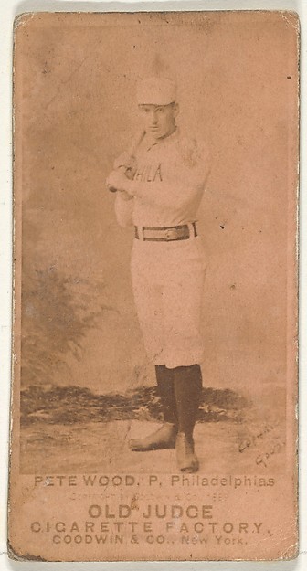 Peter Burke "Pete" Wood, Pitcher, Philadelphia, from the Old Judge series (N172) for Old Judge Cigarettes