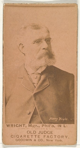 William Henry "Harry" Wright, Manager, Philadelphia, from the Old Judge series (N172) for Old Judge Cigarettes