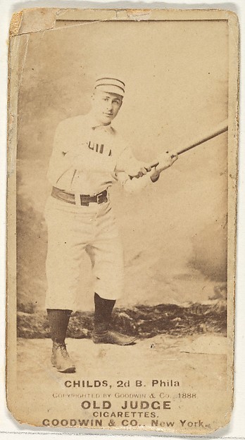 Clarence Algernon "Cupid" Childs, 2nd Base, Philadelphia, from the Old Judge series (N172) for Old Judge Cigarettes
