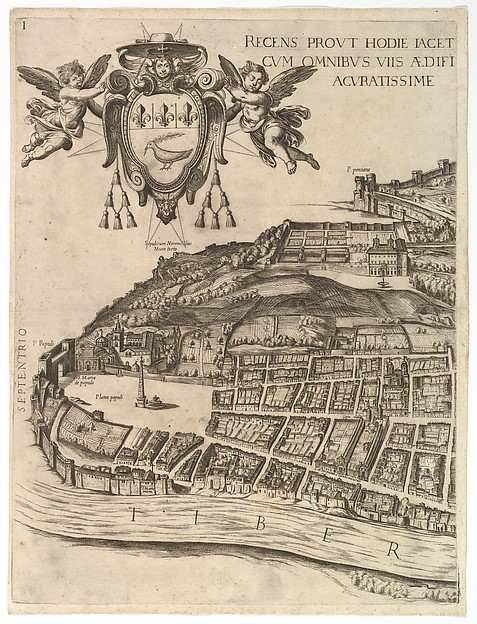 Plan of the City of Rome. Part 1 with the Villa Medici and Piazza del Popolo