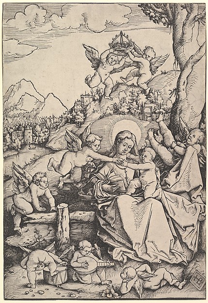 The Virgin and Child with Eight Angels in a Landscape by Hans Baldung Grien