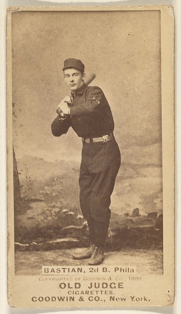 Charlie Bastian, 2nd Base, Philadelphia, from the Old Judge series (N172) for Old Judge Cigarettes by Goodwin & Company, The Metropolitan Museum of Art