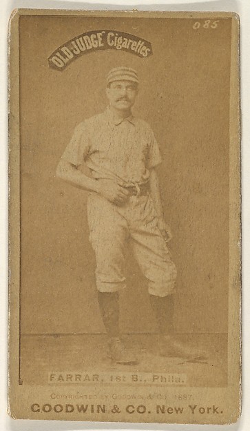 Sidney Douglas Farrar, 1st Base, Philadelphia, from the Old Judge series (N172) for Old Judge Cigarettes by Goodwin & Company, The Metropolitan Museum of Art