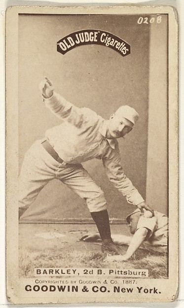 Sam Barkley, 2nd Base, Pittsburgh, from the Old Judge series (N172) for Old Judge Cigarettes