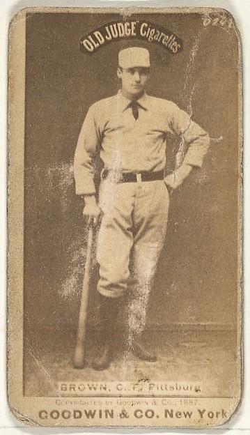 Thomas "Tom" Tarlton Brown, Center Field, Pittsburgh, from the Old Judge series (N172) for Old Judge Cigarettes