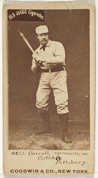 Frederick " Fred" Herbert Carroll, Catcher, Pittsburgh, from the Old Judge series (N172) for Old Judge Cigarettes