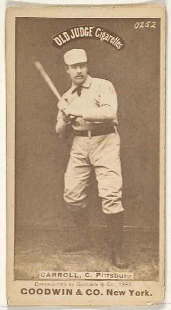 Frederick " Fred" Herbert Carroll, Catcher, Pittsburgh, from the Old Judge series (N172) for Old Judge Cigarettes