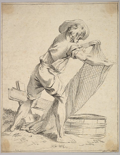 Peasant Holding Fish Net