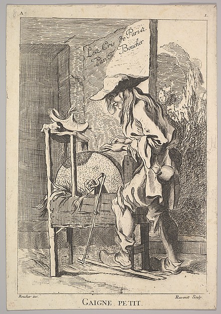 Reverse copy of the Frontispiece: Gaigne Petit, plate 1 from "Le Cris de Paris" (The Cries of Paris)