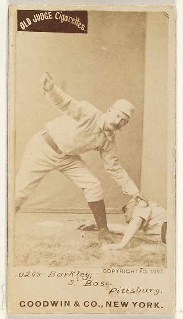 Sam Barkley, 2nd Base, Pittsburgh, from the Old Judge series (N172) for Old Judge Cigarettes