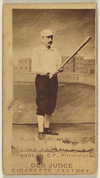 Edward Hugh "Ned" Hanlon, Center Field, Pittsburgh, from the Old Judge series (N172) for Old Judge Cigarettes