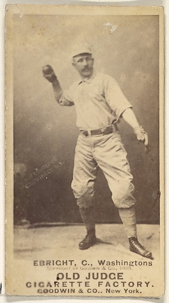 Hiram "Hi" C. Ebright, Catcher, Washington Nationals, from the Old Judge series (N172) for Old Judge Cigarettes