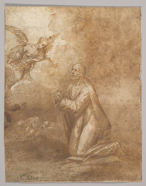 Christ on the Mount of Olives (recto); Study of a Cypress (verso) by Alonso Cano