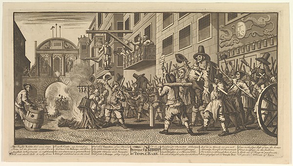 Burning the Rumps at Temple Bar (Twelve Large Illustrations for Samuel Butler's Hudibras, Plate 11)