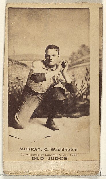 Jeremiah J. "Miah" Murray, Catcher, Washington Nationals, from the Old Judge series (N172) for Old Judge Cigarettes