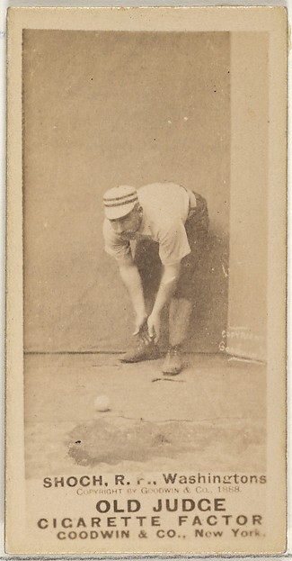 George Quintus Shoch, Right Field, Washington Nationals, from the Old Judge series (N172) for Old Judge Cigarettes