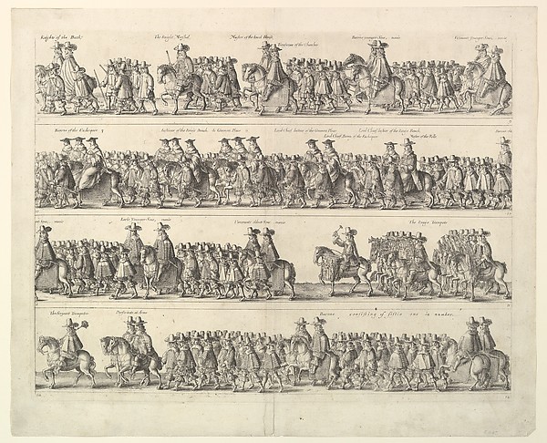Coronation Procession of Charles II Through London (from John Ogilby's "The Entertainment of...Charles II," London, 1662)