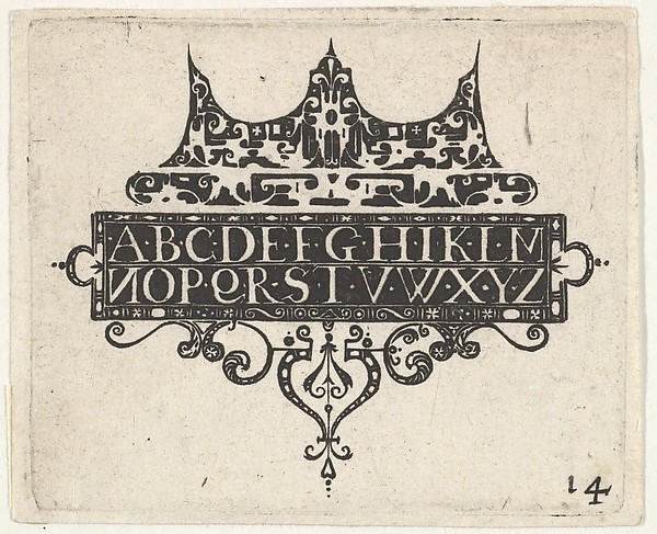 Blackwork Print with the Alphabet