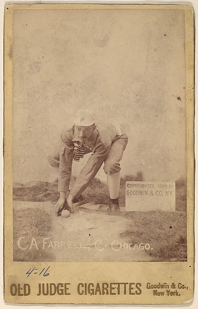 Charles Andrew Farrell, Catcher, Chicago, from the series Old Judge Cigarettes by Goodwin & Company, The Metropolitan Museum of Art
