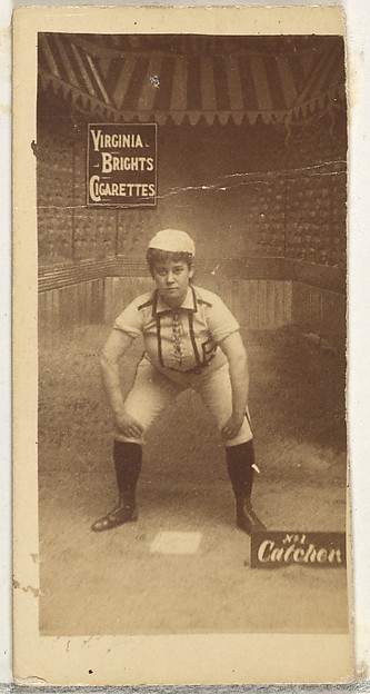 Catcher, from the Girl Baseball Players series (N48, Type 2) for Virginia Brights Cigarettes
