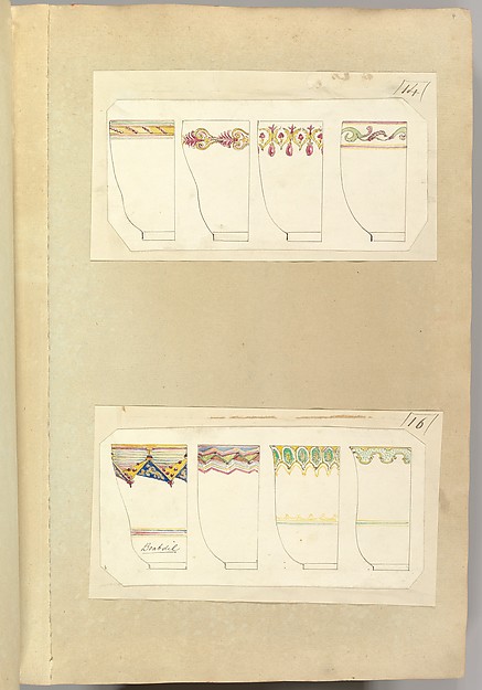 Eight Designs for Decorated Cups, including Boabdil Pattern