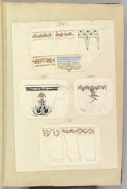 Ten Designs for Decorated Cups, including Osborne Pattern