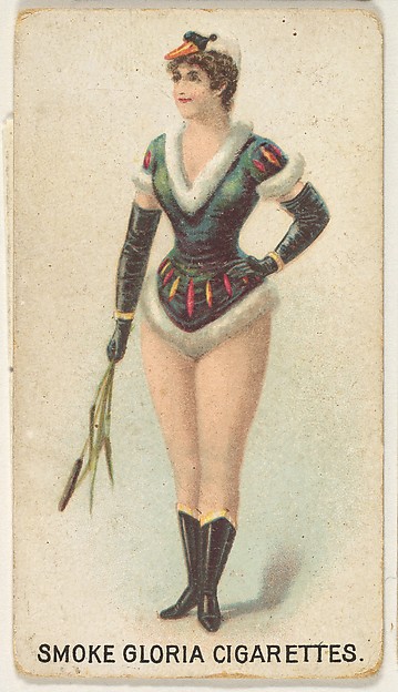 From the series "Sports Girls" (C190), issued by the American Cigarette Company, Ltd., Montreal, to promote Gloria Cigarettes