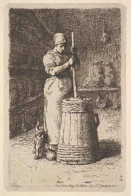 Woman Churning Butter