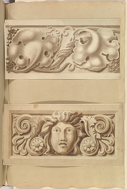 Two Carved Stone Ornamental Panels