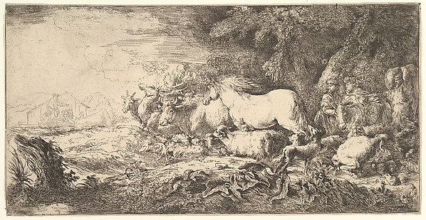 Entry of the animals into Noah's ark by Giovanni Benedetto Castiglione (Il Grechetto)