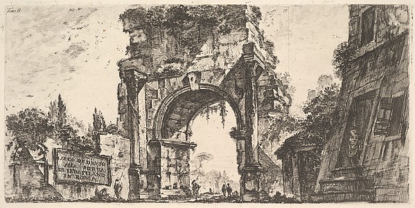 Plate 8: Arch of Drusus at the Porta S. Sebastiano in Rome (Arco di Druso alla Porta di Sebastiano in Roma), from "Antichità Romane de' Tempi della Repubblica, e de' primi Imperatori"