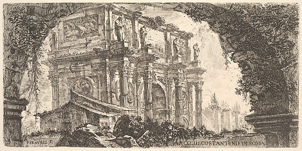 Plate 9: Arch of Constantine in Rome (Arco di Costantino in Roma), from "Antichità Romane de' Tempi della Repubblica, e de' primi Imperatori"