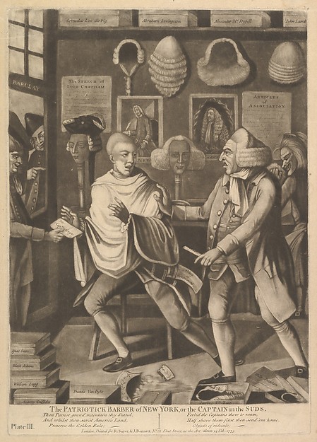 The Patriotick Barber of New York, or the Captain in the Suds