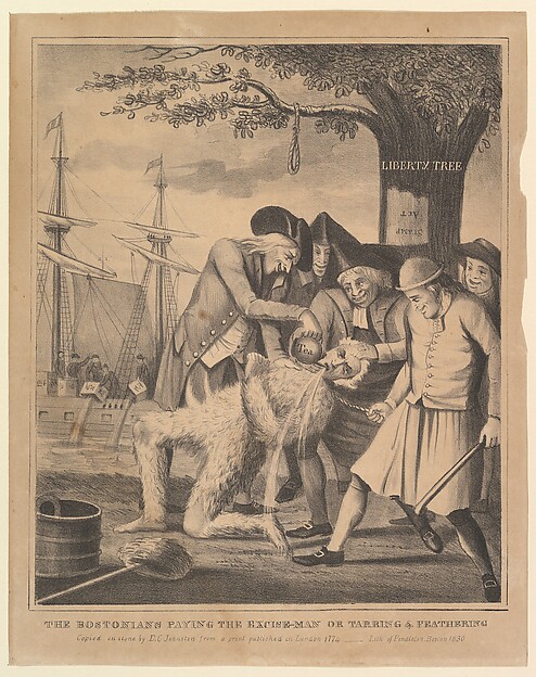 The Bostonians Paying the Excise-Man, or Tarring & Feathering