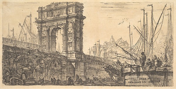 Plate 28: Arch of Trajan in Ancona (Arco di Trajano in Ancona), from "Alcune Vedute di Archi Trionfali ed altri monumenti inalzati da Romani parte di quali se veggono in Roma e parte per l'Italia" (Some Views of Triumphal Arches and other monuments erected by the Romans, some of which are in Rome and some elsewhere in Italy)