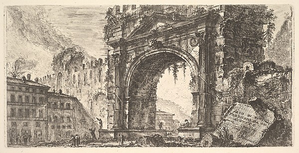 Plate 17: The Arch of Rimini built by Augustus (Arco di Rimino fabbricato da Augusto), from "Alcune Vedute di Archi Trionfali ed altri monumenti inalzati da Romani parte di quali se veggono in Roma e parte per l'Italia"