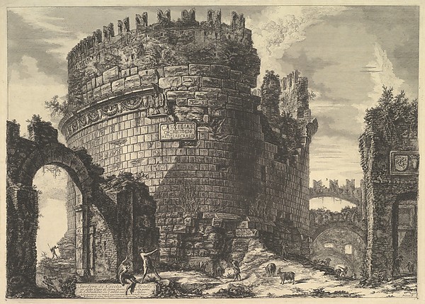 The tomb of Caecilia Metella, from Vedute di Roma (Roman Views)