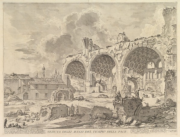 The Basilica of Constantine (Veduta degli avanzi della Casa aurea di Nerone, detti volgarmente il Tempio della Pace), from "Vedute di Roma"