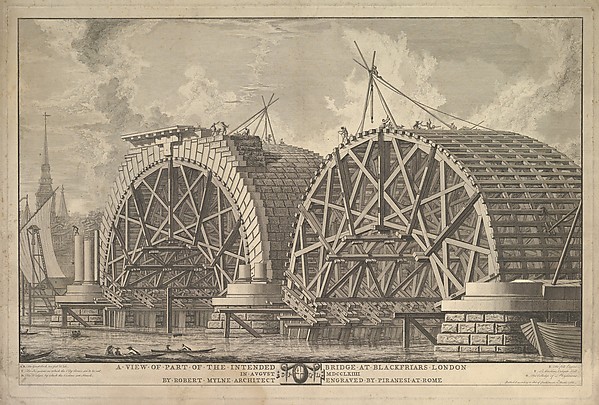 A view of part of the intended Bridge at Blackfriars, London
