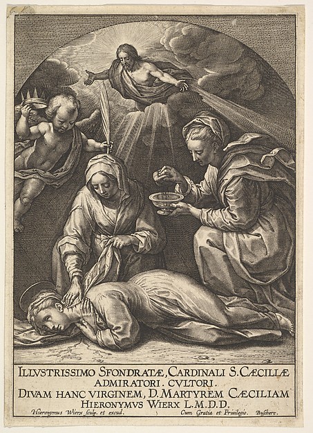 Death of St. Cecilia by Hieronymus (Jerome) Wierix, The Metropolitan Museum of Art