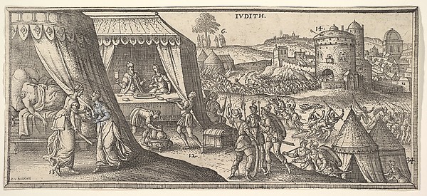 Judith, illustration to "Biblesche figuren ofte afbeeldingen..." by Hendrik Jansen van Barrefelt, called Hiel