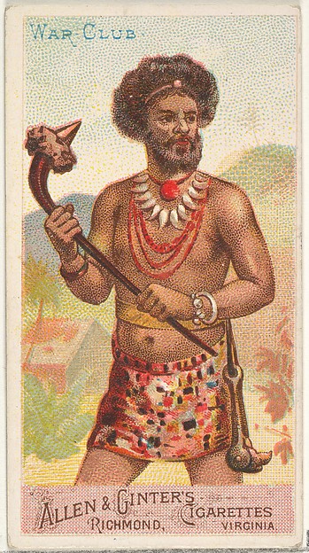 War Club, from the Arms of All Nations series (N3) for Allen & Ginter Cigarettes Brands
