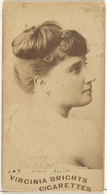 Card 697, Nellie Abbott, from the Actors and Actresses series (N45, Type 1) for Virginia Brights Cigarettes