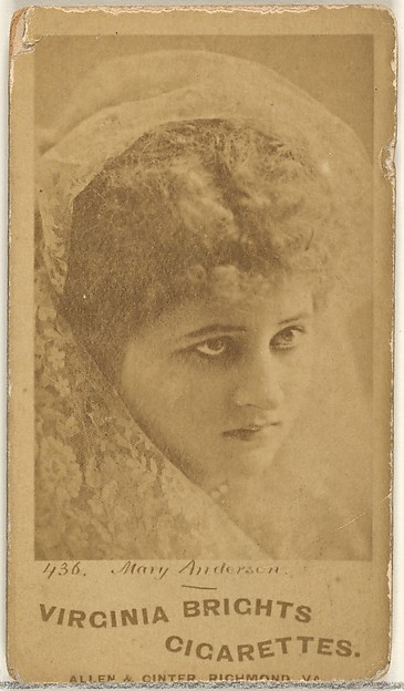 Card 436, Mary Anderson, from the Actors and Actresses series (N45, Type 1) for Virginia Brights Cigarettes
